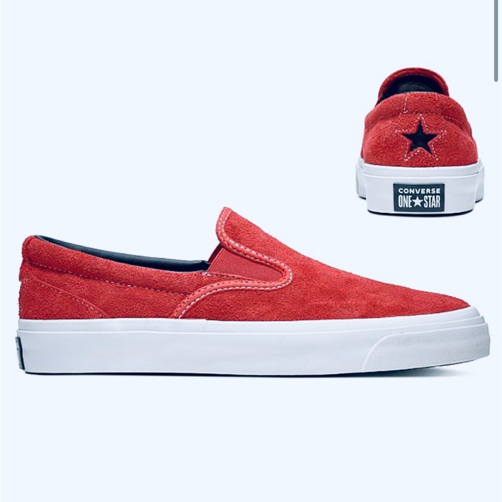 New without tag! Converse Red One Star CC Slip-On Sneakers wo’s size 7 Men’s 5.5